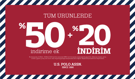 Tüm Ürünlerde %50 + %20 İndirim