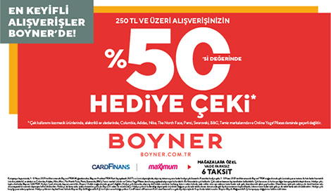 250 TL ve Üzeri Alışverişinizin %50’si Değerinde Hediye Çeki